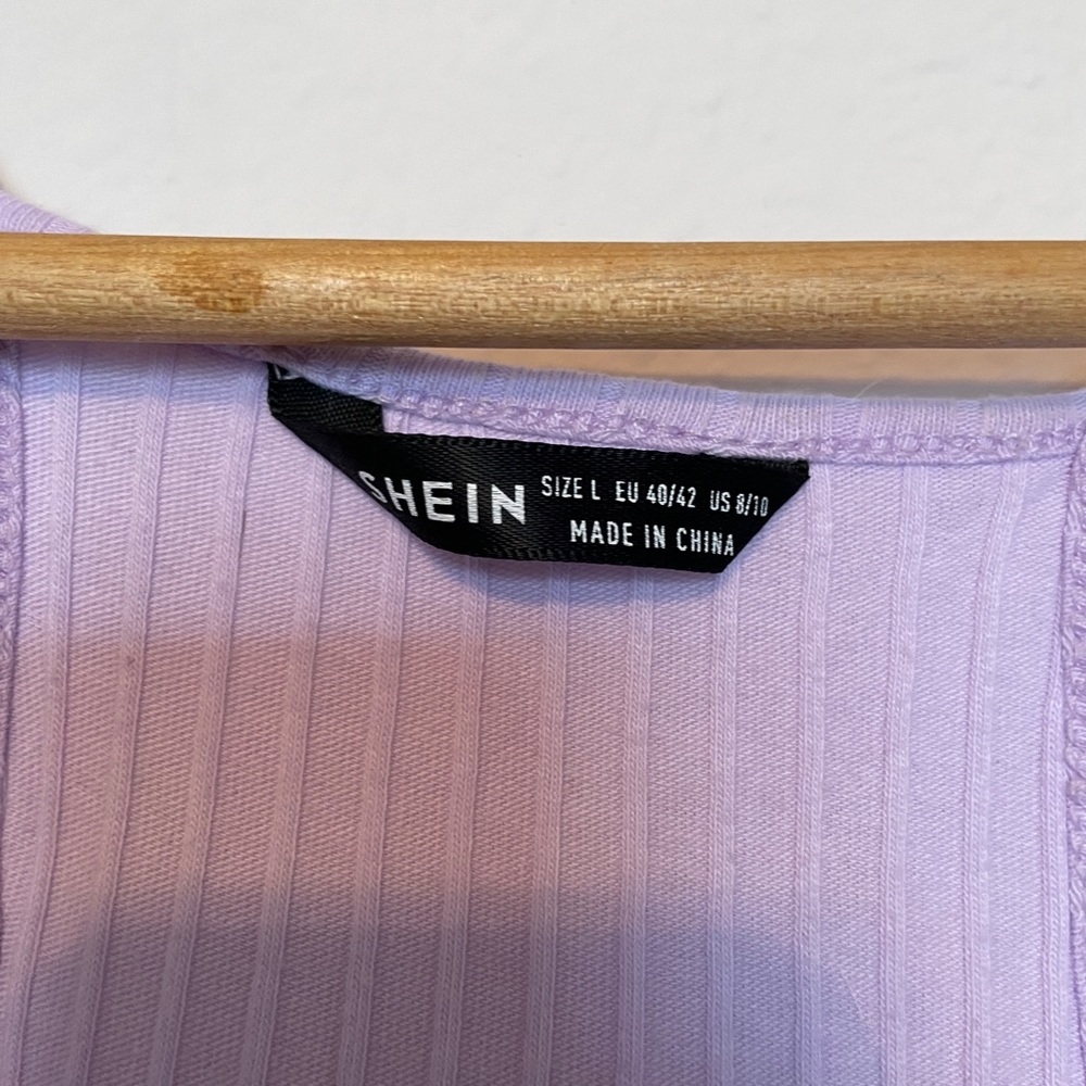 SHEIN Lilac Ribbed Tank Top - Picture 2 of 3
